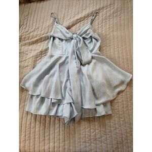 American Threads Romper Light Blue Bow Size Small